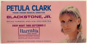 Petula Clark with Blackstone Jr. at Harrah's Casino Lake Tahoe Postcard Sep 1970 - Picture 1 of 2