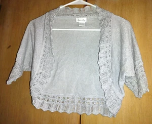 Charlotte Russe shimmering Gray Cropped Cardigan, Size small - Picture 1 of 3