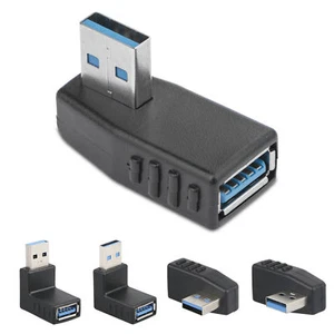 USB 3.0 Type A Male to Female 90 Degree Up Down R / L Angle L Adapter Extension - Picture 1 of 12