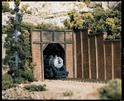 Woodland Scenics C1154 N Scale Single Track Tunnel Portal - Timber (2-Pack) - Image 1 of 2