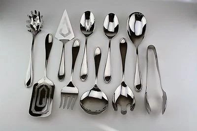 Cubiertos de gran tamaño de acero inoxidable Yamazaki Austen 18/10 piezas para servir a su elección Foto 1 de 2