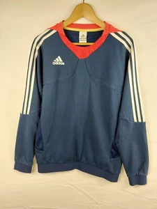 Adidas Mens Navy Sports Sweater W/ Red & White Detail Size 38/40 (102-00025) - Picture 1 of 4