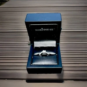 Princess Twist Shoulder Platinum Diamond Engagement Ring - Picture 1 of 8