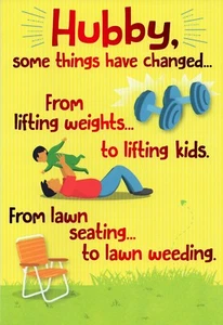Funny FATHER'S DAY Card FOR HUSBAND, Cute Sexy Adorable Hubby by Hallmark +✉ - Picture 1 of 5