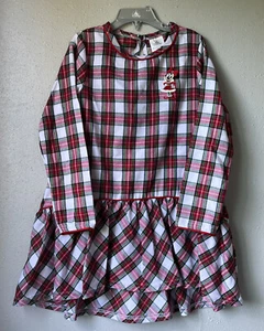 NWT Disney Christmas Minnie Mouse Girls Checkers Pajamas Nightgown Size 5/6 - Picture 1 of 4