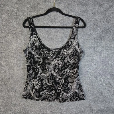 Top Xscape para mujer L negro plateado bordado brillo tejido sin mangas noche glamour Foto 1 de 4