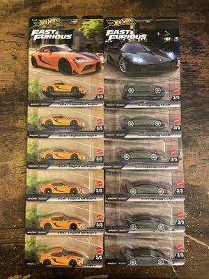 Hot Wheels Fast And Furious 2021 Toyota GR Supra + Koenigsegg Lote de 12 Foto 1 de 2