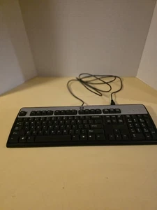 HP KU-0316 434821-001 Black/Silver Standard USB-Wired Keyboard Tested - Picture 1 of 9