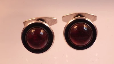 Nils Erik From Bernstein Manschettenknöpfe 925 Silber honigfarben Denmark 1950 - Bild 1 von 4