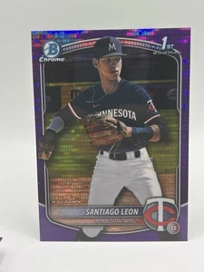 2025 Bowman Chrome - Prospect Purple Pulsar Refractor /250 Santiago Leon MIN - Picture 1 of 1
