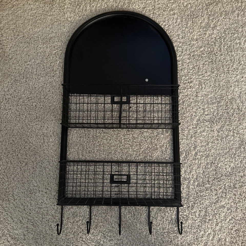 Large Arched black metal wall Mounted organizer - Image 1 of 4
