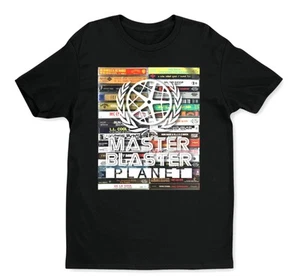 MASTER BLASTER PLANET OLD SCHOOL HIP HOP TAPES T SHIRT MOTOMAG BMX SHADOW BLACK - Picture 1 of 6