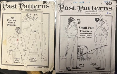 Past Patterns #008 - 1800s Small Fall Trousers & #006 Gents Drawers 19th Century - Image 1 of 4