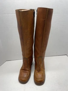 Vintage 70er Jahre Leder Campus Reitstiefel Damen Größe 7 Top Zustand - Bild 1 von 9
