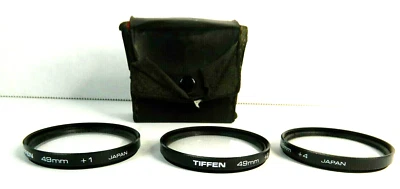 TIFFEN 49MM CLOSE-UP LENS FILTER SET OF 3 (+1, +2, +4) W/ CASE JAPAN  - Image 1 of 4