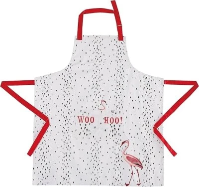 Delantal de flamenco artesanal de Pekín, 34 pulgadas de largo, algodón, accesorios de cocina Foto 1 de 4