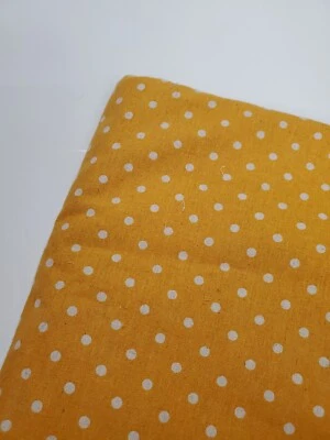 MoMo Fabric Cotton Linen Mochi Dot Moda Sew Mustard Gold Canvas FAT QUARTER  - Image 1 of 2