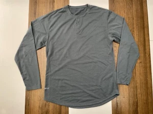 BYLT Basics Mens Size M Lux Gray Performance Shirt Tee Long Sleeve 1/4 Button - Picture 1 of 12