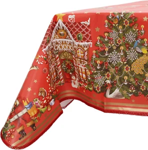 Heavy Duty Flannel Backed Vinyl Tablecloth with Flannel Backing Easy to Wipe-Cle - Picture 1 of 8