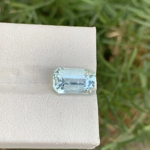 3.25 Cts Natural Aquamarine Gemstone Emerald Shape Light Blue Color Pakistan - Picture 1 of 8