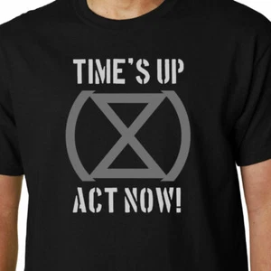 ¡Se acabó el tiempo actúa ahora! camiseta // Extinction Rebellion Climate Greta Slogan Geek - Imagen 1 de 2