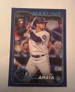 2024 Topps #144 Jacob Amaya RC Navy Blue Parallel MIAMI MARLINS - Picture 1 of 1