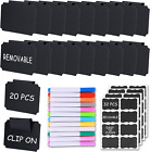 20 Basket Labels Clip Set - Kitchen Pantry Bin Cube Laundry Organization, 32 Rem