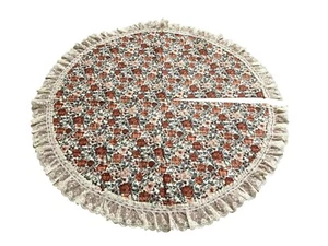 Vintage Shabby Oma Landhaus Blumen gesteppt Weihnachtsbaum Rock Spitzenborte - Bild 1 von 8