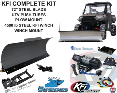Kit completo de arado KFI POLARIS '10-22 Ranger EV 72" hoja recta de acero 4500# Foto 1 de 4