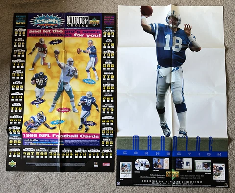 Peyton Manning Connection POSTER 2000 Upper Deck 23"x38" + 1995 Dan Marino CKL Cover