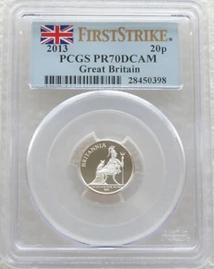 2013 Royal Mint Britannia 20p Twenty Pence Silver Proof Coin PCGS PR70 DCAM FS - Picture 1 of 2