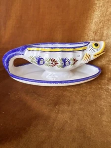 Henriot Quimper HB Vintage A Forma di Pesce GRAVY BOAT Francia T. 367 D. Tradizione - Foto 1 di 8