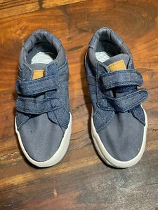 Unbranded Denim blue Two Strap Easy On Kids Shoes Size 9 - Picture 1 of 4