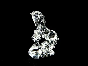 (2) Lion figurines + (1) Rearing Horse 24% Pbo Kristal Color Crystal - Italy - Picture 1 of 6