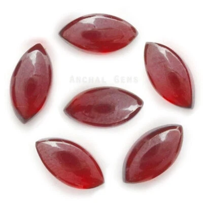 6X3MM-20X10MM NATURAL RED ONYX MARQUISE SHAPE FLAT BACK CABOCHON FOR JEWELRY - Image 1 of 3