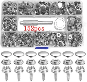 153x Edelstahl Druckknopf Schraube Druckknöpfe für Persenning Plane Zelt Boot . - Bild 1 von 15