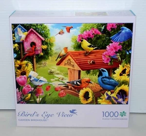 Buffalo Games 1000 Piece Puzzle - Bird's Eye View / Garden Birdhouse - Picture 1 of 3