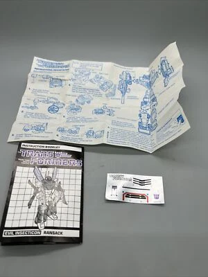 G1 ransack Transformer Decal Sticker 5917 5715 Paper Devastator manual Vintage - Image 1 of 4