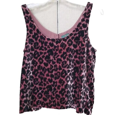 Camiseta sin mangas J Crew Always rosa terciopelo leopardo talla 8 estilo J4954 Foto 1 de 4