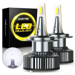Pair AUXITO H7 LED Headlight Bulbs Conversion Kit High Low Beam 6500K 16000LM US - Picture 1 of 14