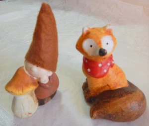Resin Figuren  Fuchs und Wichtel mit Pilz Figuren Polyresin, Herbst Deko  - Bild 1 von 9