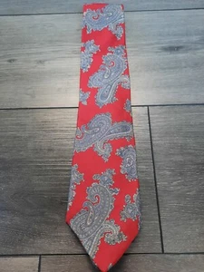 Vintage Men's ROOSTER Summer Necktie Tie, Red Paisley - Picture 1 of 3