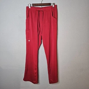 HH Works Healing Hands Scrub Pants Womens Medium Red Straight Leg Rebecca 9560 - Picture 1 of 12