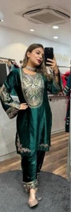 Heavy Viscous Velvet Salwar Kameez Wedding Bollywood Women stitched Designer wea - Picture 1 of 4