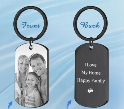 We Engarve Your Family Pic On Tag como llavero o collar Foto 1 de 2