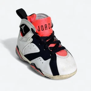 Nike Air Jordan 7 Retro GP 705418-106 Toddler 6C White Black Hot Lava Basketball - Picture 1 of 8