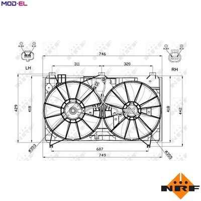 FAN ENGINE COOLING 47580 FOR 2GR-FSE 3.5L 6cyl 3UZ-FE 4.3L 8cyl - Image 1 of 4
