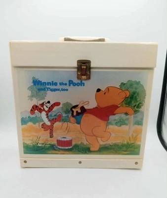 Winnie the Pooh & Tigger Too 33RPM LP estojo de disco caixa de armazenamento transporte vinil 12" - Imagem 1 de 4