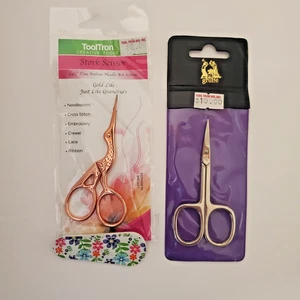 Kupferfarbene Storchenschere mit Scheide und Schuppen Nagelhautschere - Bild 1 von 1