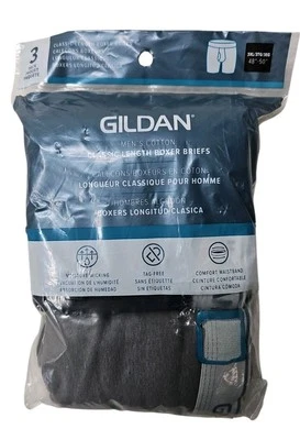 Gildan Men's Cotton Mid Rise Briefs Multi Color Size 3XL 3 Pack 48”-50”  New - Image 1 of 2